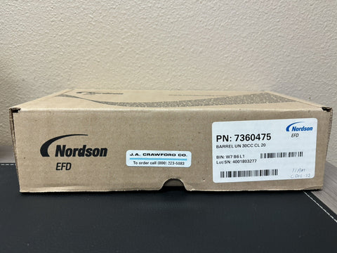 NEW OPEN BOX OF 20- NORDSON EFD BARREL SYRINGE 7360475 UN 30CC CL 4001803277