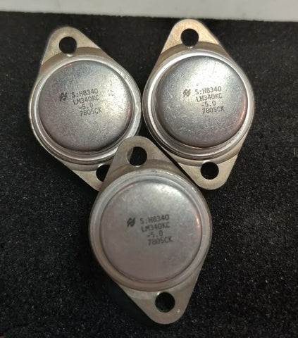 Lot of 3 7805CK Steel Amp Adjustable Positive Voltage Regulators