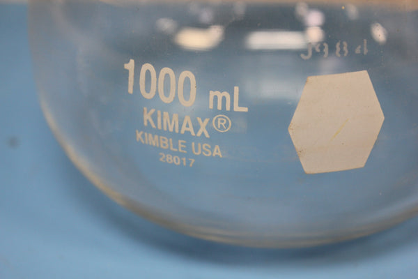 Kimble Kimax 28017 Class A 1000mL Glass Volumetric Flask With Stopper 