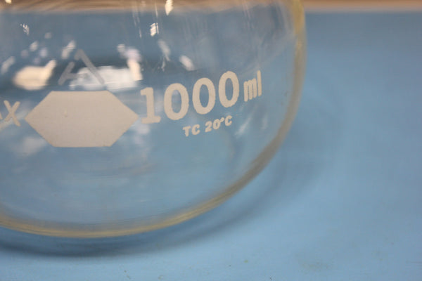 Kimble Kimax 1000mL Glass Volumetric Flask With Stopper 