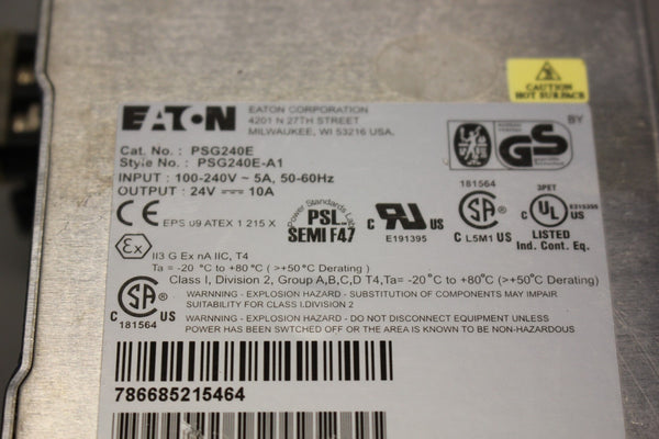 EATON DC POWER SUPPLY 24V 10A PSG240E