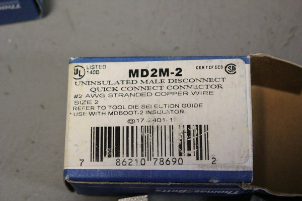 NEW THOMAS & BETTS MD2M-2 UNINSULATED MALE DISCONNECT LOT OF 6