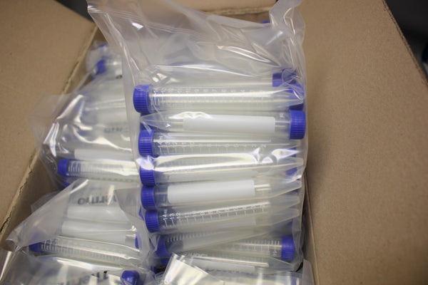 1 NEW CASE OF 500 THERMO/NUNC 15ml CONICAL CENTRIFUGE TUBES 339650