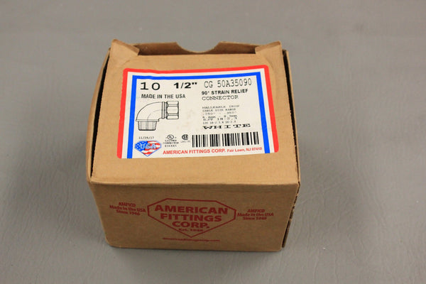 AMERICAN FITTINGS CG 50A35090 1/2" 90* STRAIN RELIEF CONNECTORS
