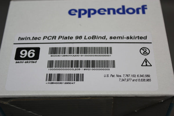 NEW BOX EPPENDORF 250uL 96 WELL SEMI-SKIRTED PCR PLATES 25 PLATES 0030129504