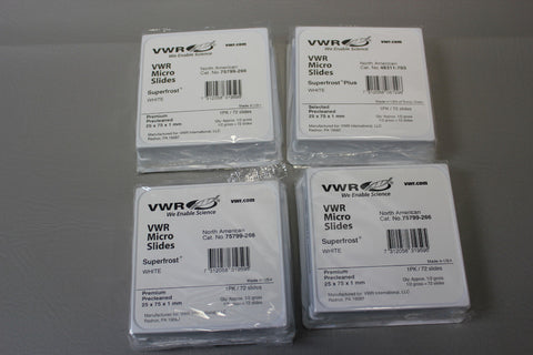 LOT OF 4 VWR MICRO SLIDES SUPERFROST WHITE 25X75MM 75799-266