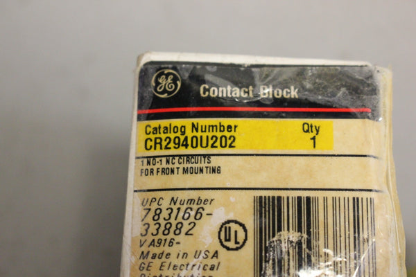 NEW GE CONTACT BLOCK CR2940U202