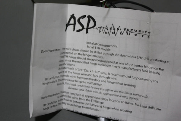 NEW ASP ENERGY TRANSFER DOOR HINGS ETH4W 4.5X4.5 5 KNUCKLE 4 WIRE STD 626 4TF