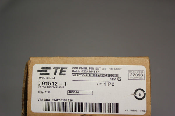 NEW TE CRIMPER CRIMP TOOL 91512-1