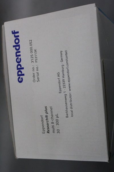 NEW EPPENDORF RESEARCH PLUS MULTI 8 CHANNEL 30-300 UL PIPETTOR 3125000052