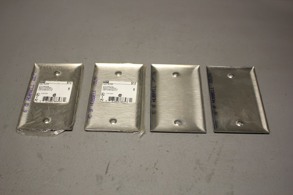 NEW LOT OF 3 HUBBELL WALL PLATES STAINLESS STEEL S13