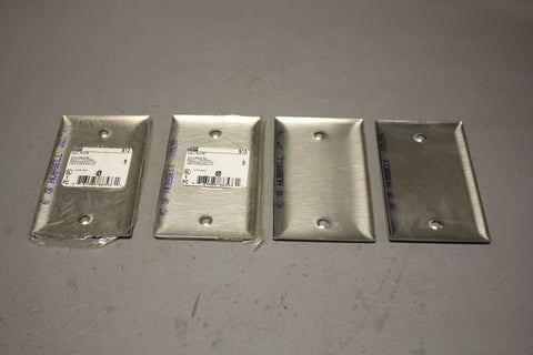 NEW LOT OF 3 HUBBELL WALL PLATES STAINLESS STEEL S13