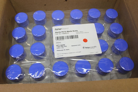 FISHER BRAND STERILE PETG MEDIA BOTTLE 250ML FBMB250 24PCS
