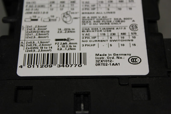 SIEMENS SIRIUS 3-POLE CONTACTOR