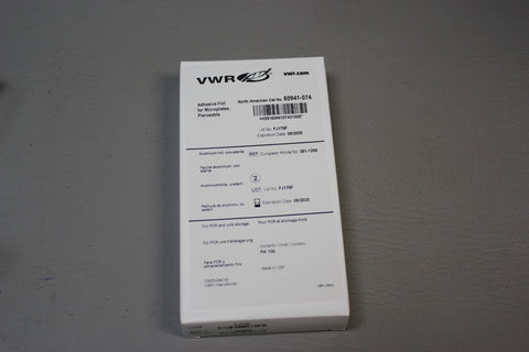 NEW BOX OF 100 VWR PIERCEABLE ADHESIVE FOIL SHEETS FOR MICROPLATES 60941-074