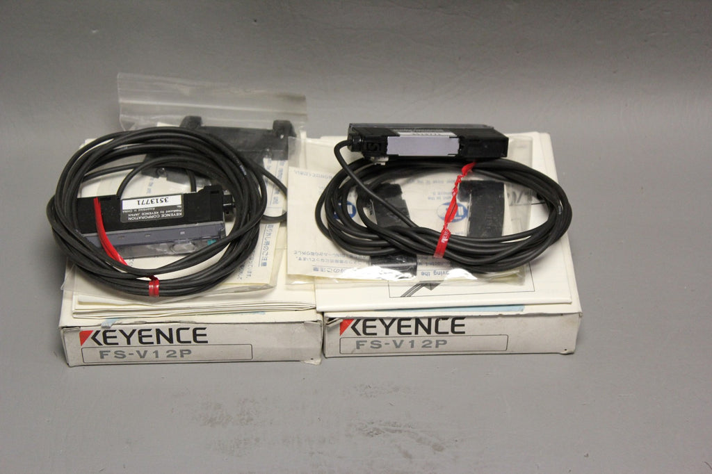 LOT OF 2 NEW KEYENCE FIBER AMPLIFIERS  FS-V12P