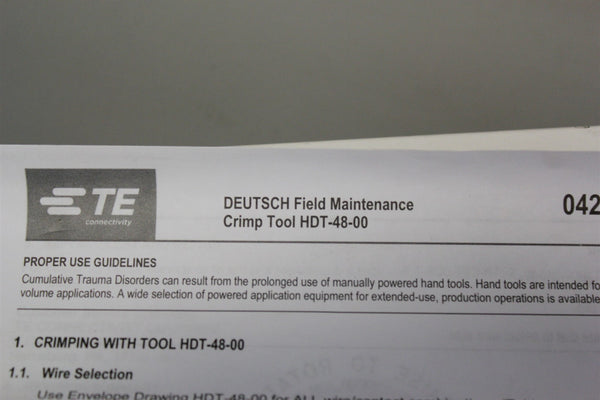 NEW TE/DEUTSCH FIELD MAINTENANCE CRIMPER HDT-48-00