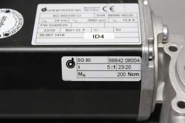 DUNKERMOTOR BRUSHLESS DC MOTOR W/ GEARBOX  BG 65SX50 CI