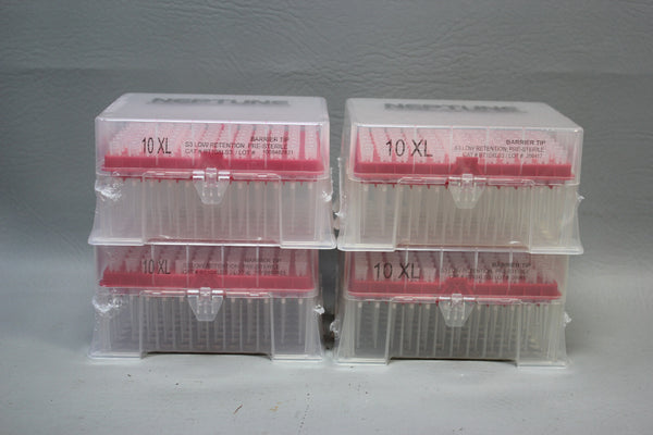 LOT OF 4 NEPTUNE BARRIER TIPS 10XL BT10XLS3 LOW RETENTION PRE-STERILE