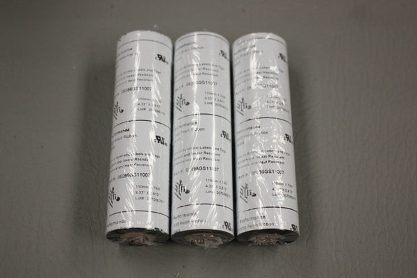 LOT OF 3 NEW ZEBRA PERFORMANCE 5095 BLACK RESIN RIBBONS 110MMX74M