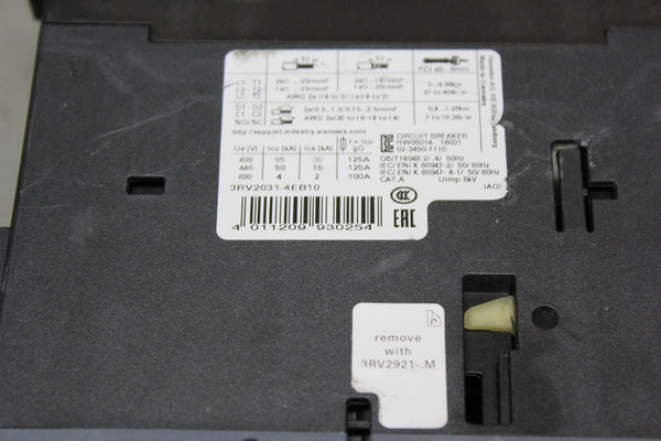 SIEMENS 3RV2031-4EB10 CIRCUIT BREAKER