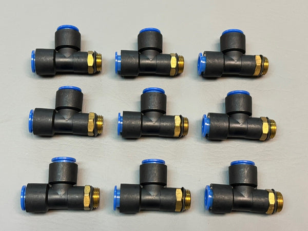 Lot of 9- SMC OD Tube Run Tees, KQY12-U03-X2