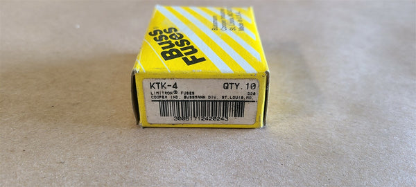 NEW BOX OF 10 BUSS FUSES KTK-4