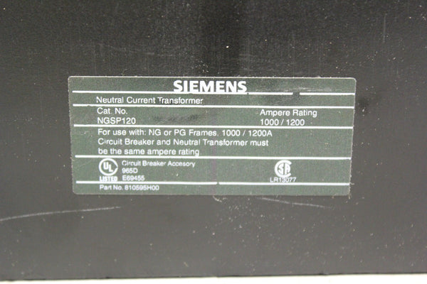 SIEMENS NEUTRAL CURRENT TRANSFORMER NGSP120