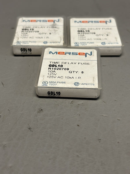 MERSEN GDL10 Lot of 15 Time Delay Fuses 10A, 125 Vac