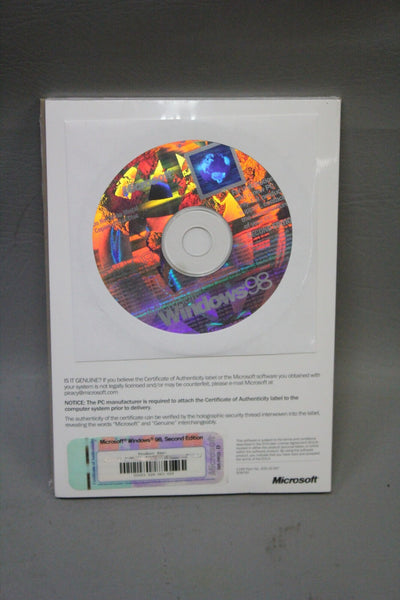 MS MICROSOFT WINDOWS 98 SE SECOND EDITION FULL OPERATING SYSTEM WIN 98 SE