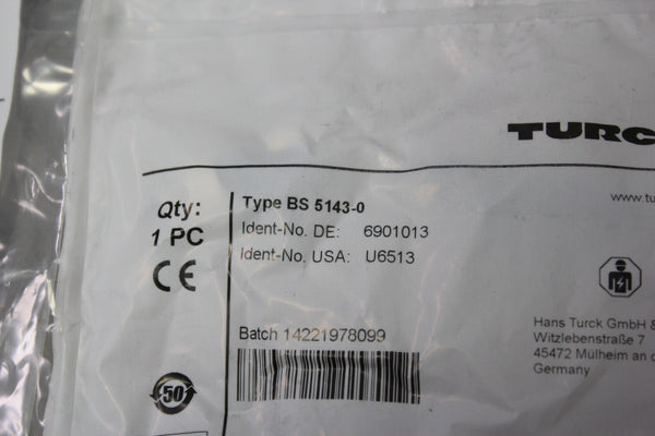 NEW TURCK FIELD WIREABLE CONNECTOR BS 5143-0 6901013