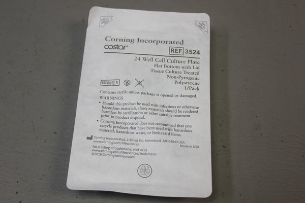 50 CORNING 3524 COSTAR 24 CELL CULTURE WELL PLATE W/LID NON PYROGENIC STERILE
