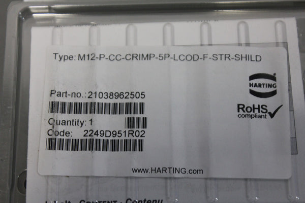 NEW HARTING POWER CRIMP MALE CONNECTOR  21038961505