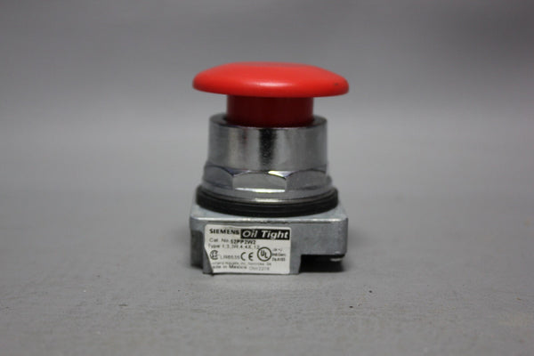 SIEMENS RED MUSHROOM HEAD PUSH-PULL EMERGENCY STOP BUTTON 52PP2W2