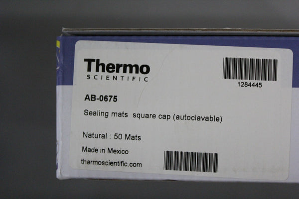 CASE OF 50 NEW THERMO AUTOCLAVABLE SEALING MATS SQUARE CAP  AB-0675