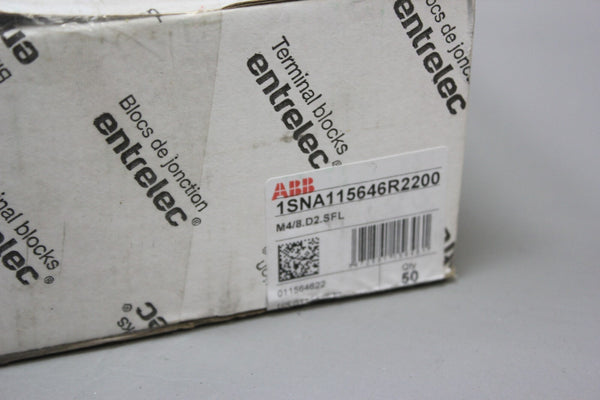 NEW 50 NEW ENTRELEC TERMINAL BLOCKS  P/N: 1SNA115646R2200 M4/8.D2.SFL