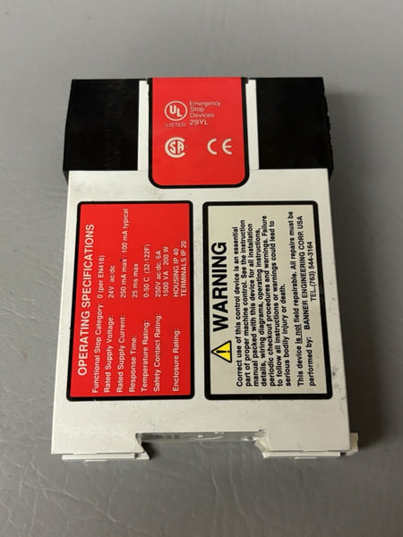 Banner ES-FA-9AA Machine Safety Relay Module 24VAC/DC