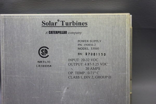 SOLAR TURBINES/CATERPILLAR POWER SUPPLY WOTH CABLES 190856-2 S3060