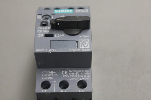 SIEMENS 3RV2021-1KA15 CIRCUIT BREAKER