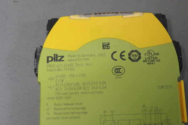 PILZ PNOZ s2 SAFETY RELAY  PNOZ s2 24VDC 3n/o 1n/c  751102