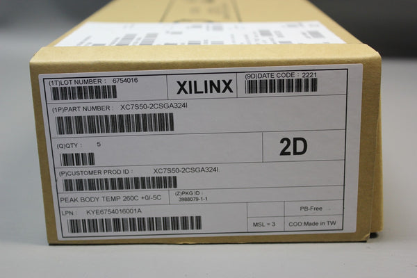 5 NEW XILINX SPARTAN 7 FPGA XC7S50-2CSGA324I FACTORY SEALED