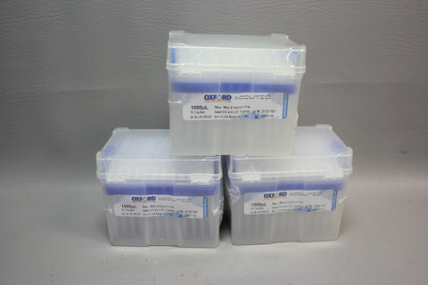 LOT OF 3 Oxford Pipette Tips 1000 ul AccuTip Filtered LTR-1000-SLF