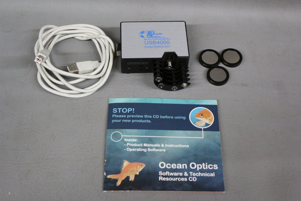 OCEAN OPTICS FIBER OPTIC SPECTROMETER WITH EXTRAS USB4000