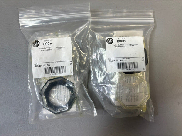 2- Allen Bradley 800H-N140 Push Button Padlock Accessory Cover Ser. A