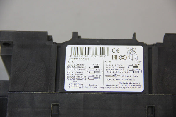 UNUSED SIEMENS POWER CONTACTOR 3RT1044-1AC20