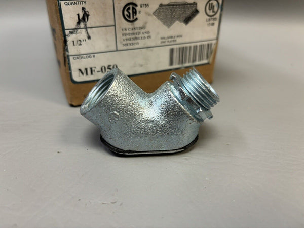 8- O.Z./GEDNEY MF050 1/2" 90-DEGREE MALE/FEMALE  CORNER PULLING ELBOW