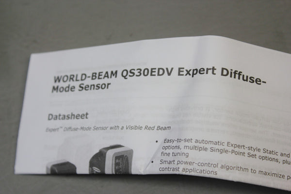 NEW BANNER EXPERT DIFFUSE MODE SENSOR	QS30EDV