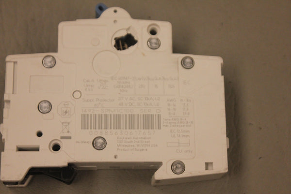 ALLEN BRADLEY 1492-SPM1C100 SER D BREAKER MODULE