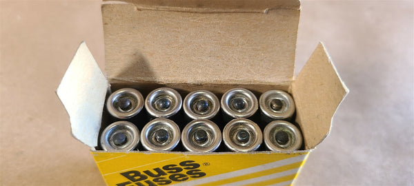 NEW BOX OF 10 BUSS FUSES MIC-1