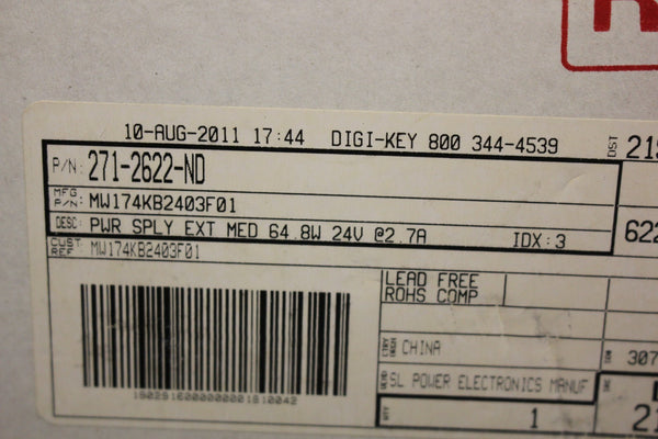 SL POWER MEDICAL POWER SUPPLY MW174KB2403F01 100-240V